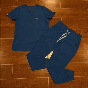 Figs jogger scrub set cobalt blue size xs